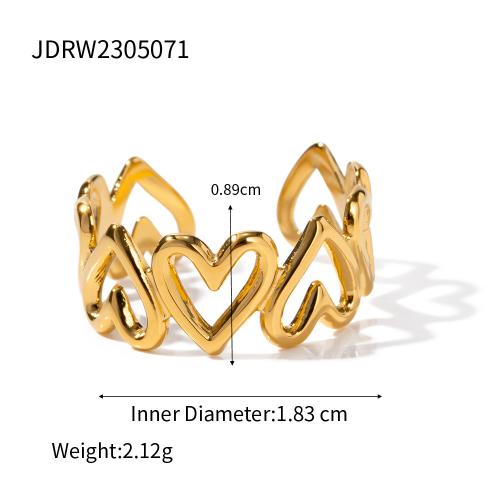 Wholesale Twisted Link Chain Open Rings Stainless Steel Jewelry  Gold Plated Adjustable Finger Rings For Women Party Gift