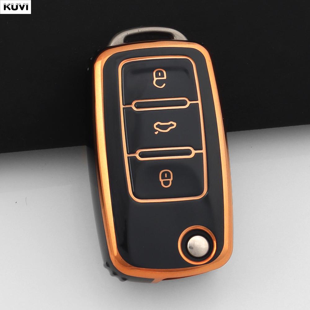 

Новый ТПУ чехол-брелок для ключа-трансформера автомобиля для Volkswagen Vw Polo Golf Passat Tiguan Beetle Caddy T5 Up Eos Skoda Octavia Seat Leon Altea