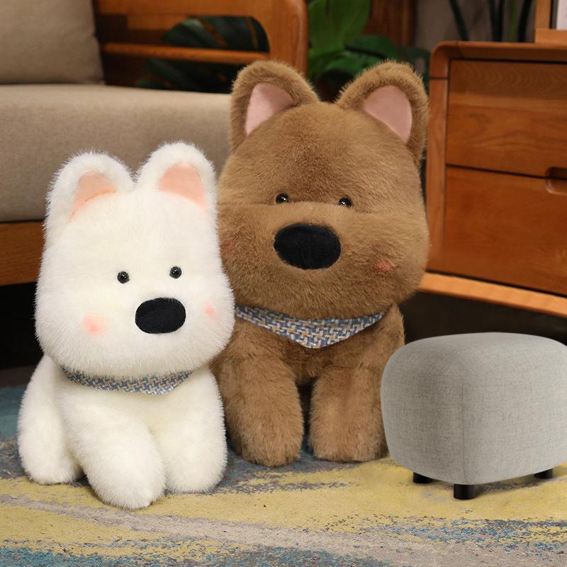 Non-Toxic 35/45Cm Kawaii Fluffy Hair West Highland Plush Toy White Terrier Plushie Soft Puppy Stuffed Animals Pillow Valentine'S Day Gift