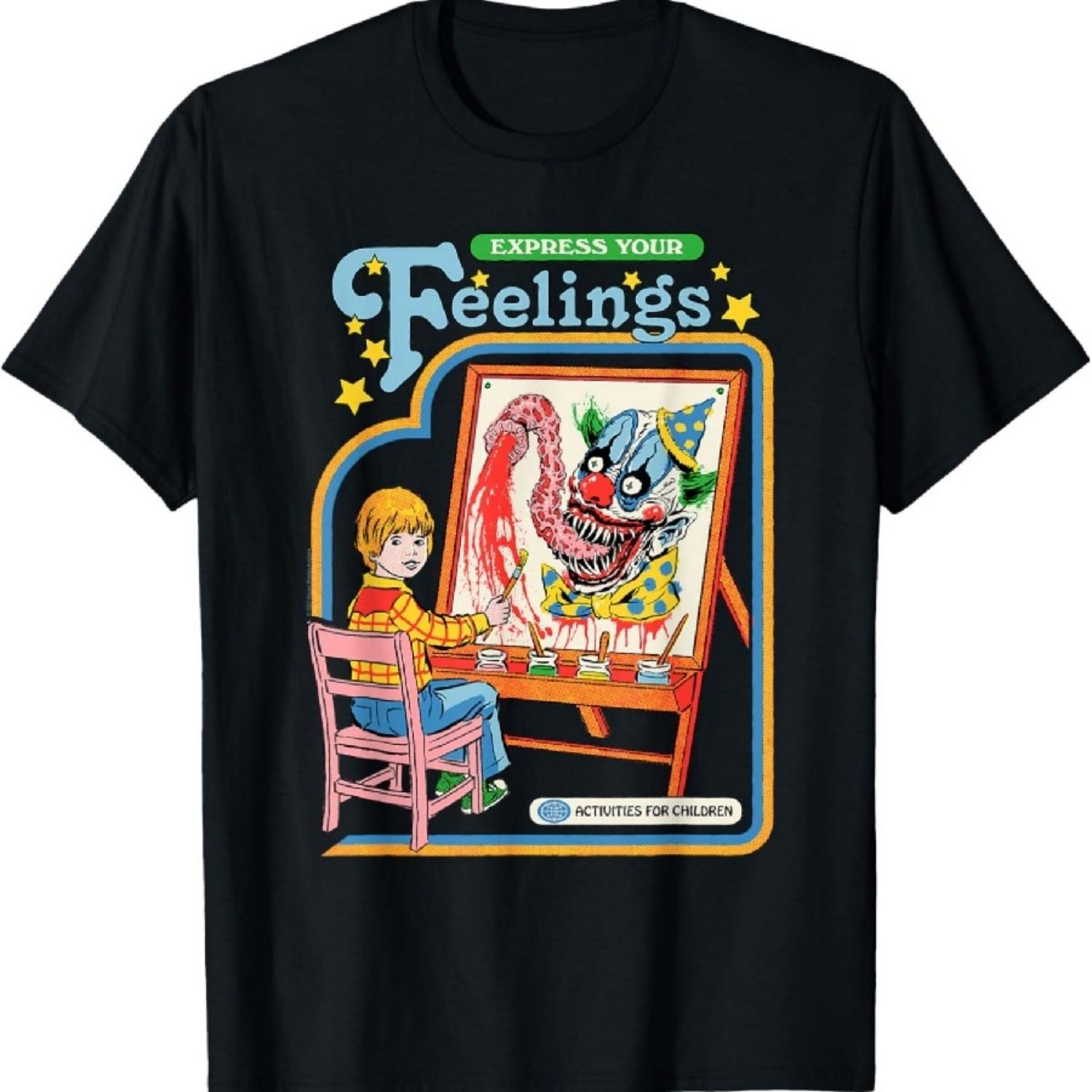 

Express Your Feelings Clown Retro Dark Humor T-Shirt XXXXXL різнокольоровий