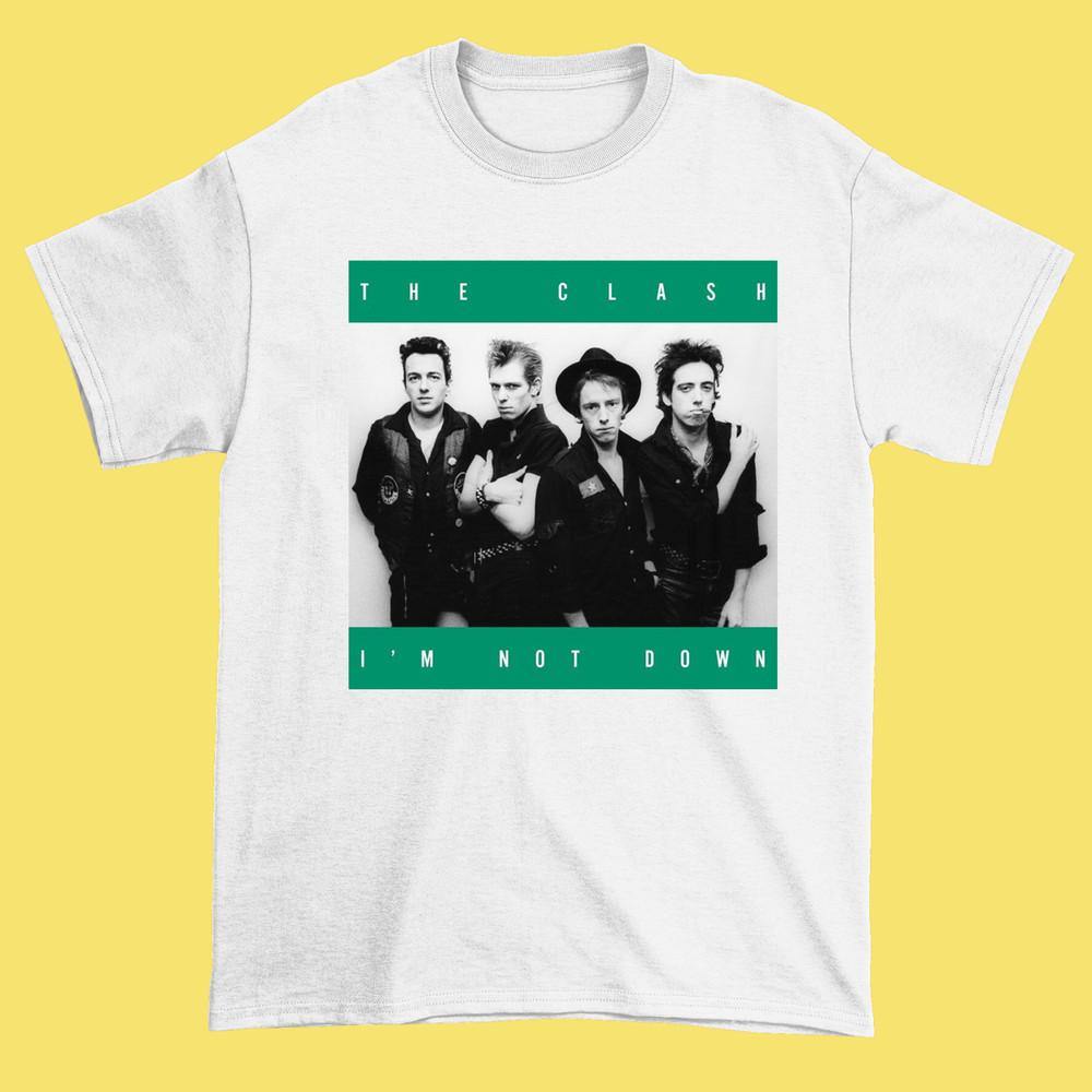 

The Clash I#039m Nit Down Short Sleeve Cotton Tshirt WHite All size Unisex T-Shirt XL