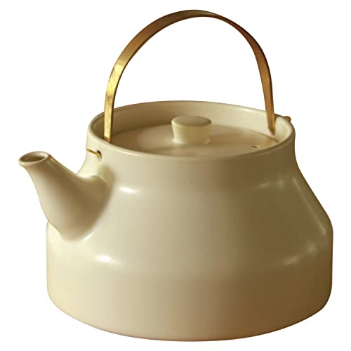 

Kamoshika Douguten Ceramic Kettle, 1.8L, Made in Japan, Direct Heat, White, OR-60-125