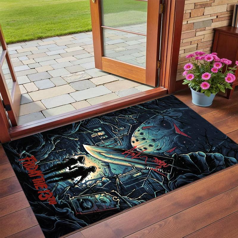 Crystal Velvet Rug Soft Non Slip Indoor Floor Mat Home DecorFriday the 13th Jason Voorhees