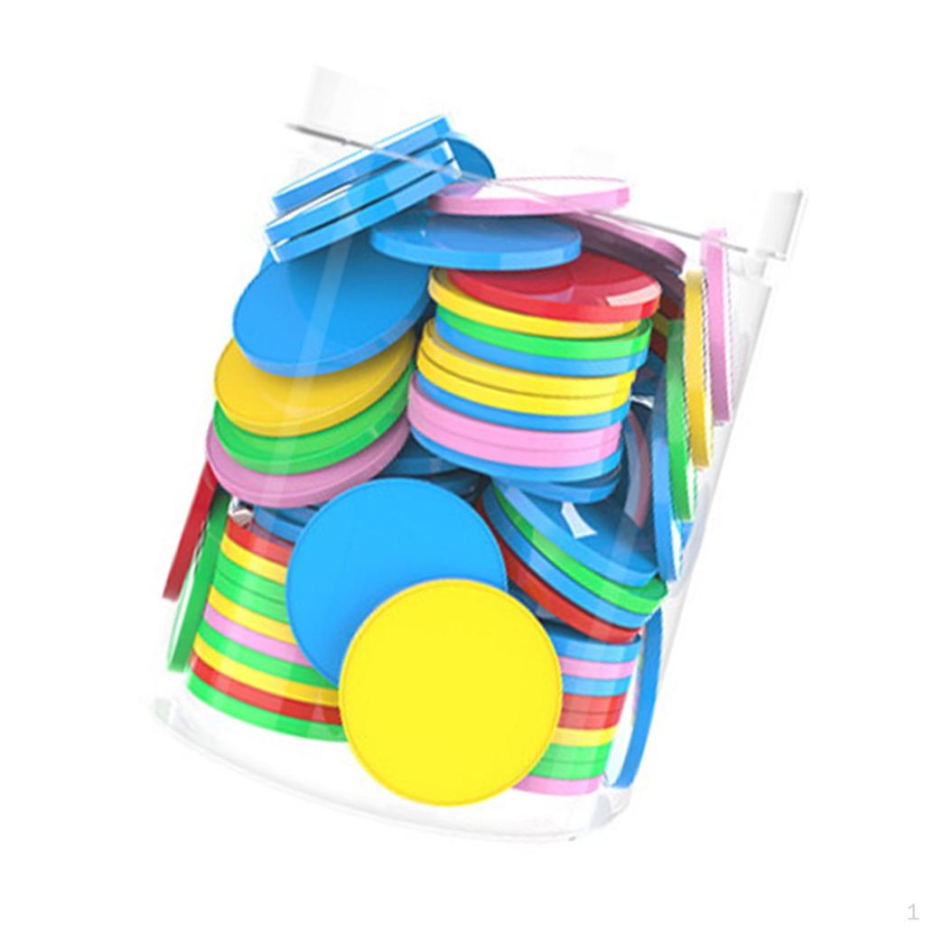 1 inch Math Manipulatives Counting Chips Discs 100Pcs for Bingo Games Multifunctional Sturdy Round