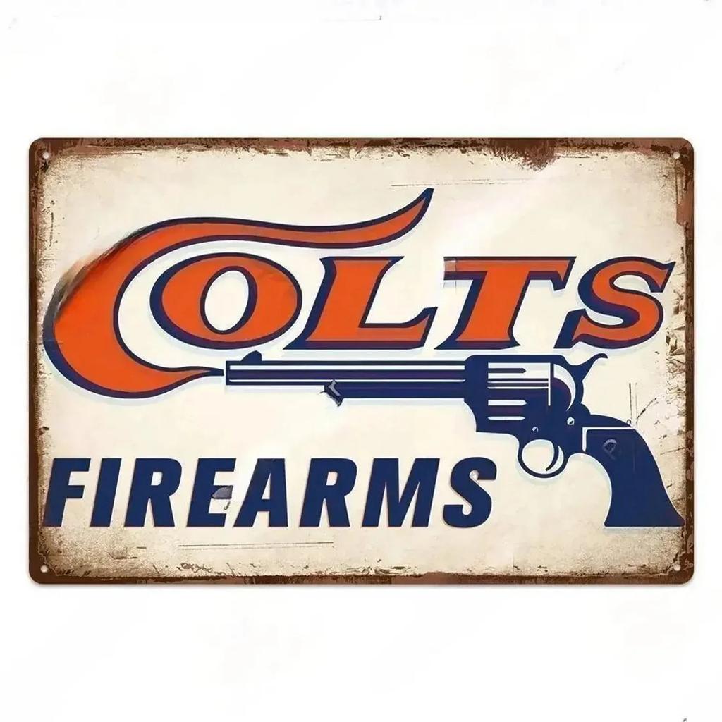 Metal Tin Signs Pistol Stonger Beretta Wesson Colt Vintage Rust Poster Art Wall Plaque Sign Decor Bar Garage Iron Plate Painting