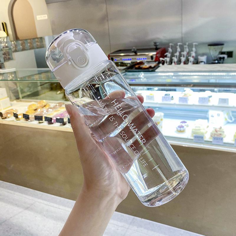 High-Capacity Summer Sports Water Bottle with Straw - Stylish Design for Students & Girls, Plastic Cup