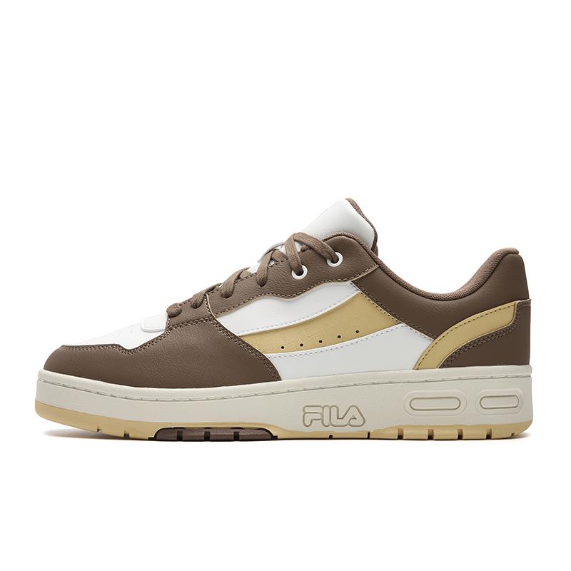 FILA Teratach Abrasion Resistant Lightweight Low top Skateboard Shoes Men s Star White/Malt Brown F12M622204FSM 42.5