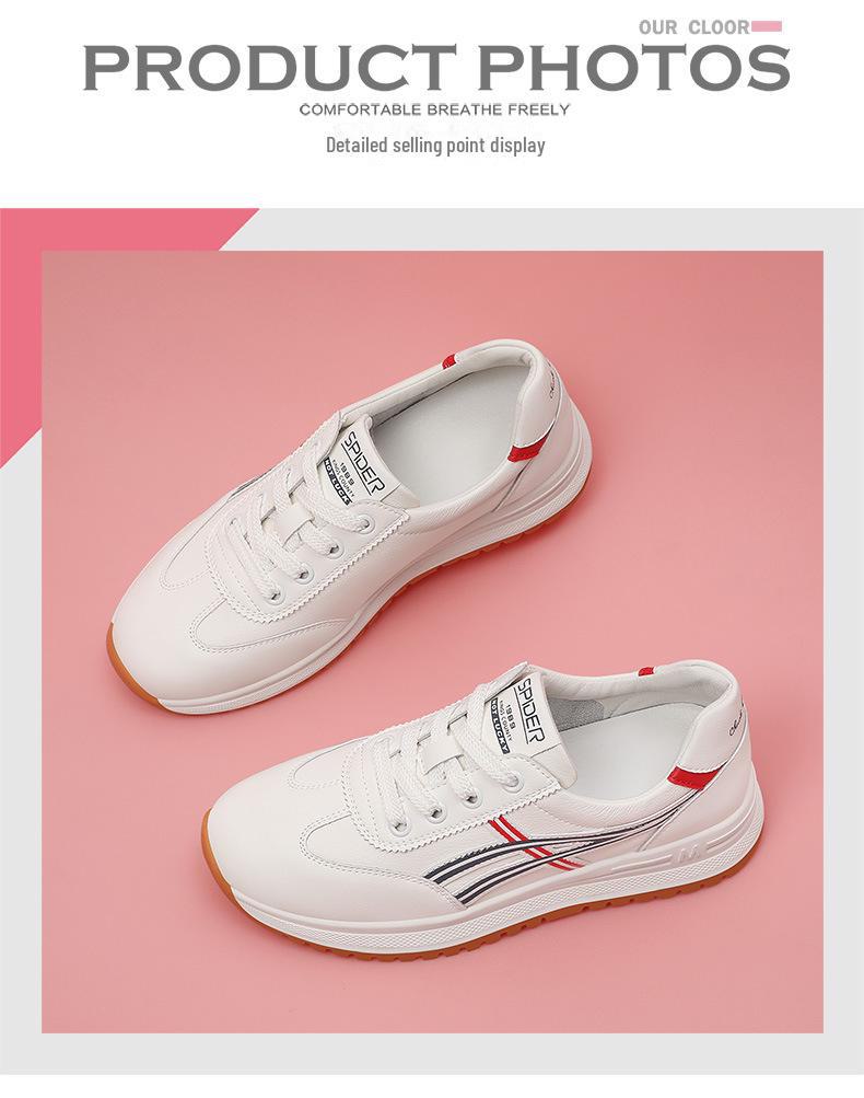 Women's Soft-Soled White Sports Shoes - Lightweight, All-Season, Casual Running & Travel Footwear for Spring & Autumn 2024
