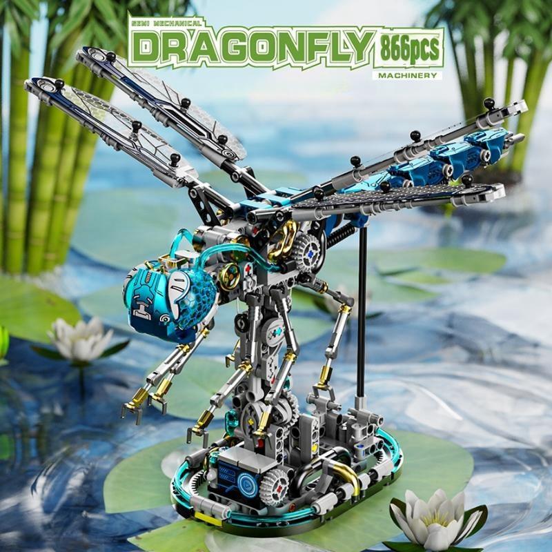 NEW Creative Mechanical Dragonfly Building Blocks Set Animal MOC Assemble Model Kids Adults birthday Christmas Halloween gifts