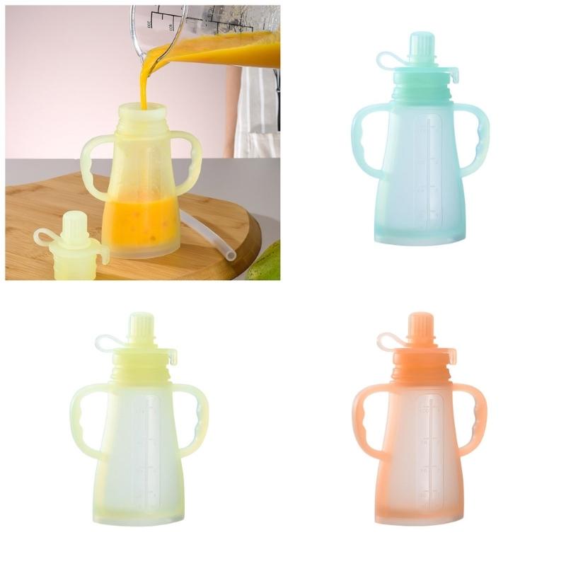 Soft Silicone Squeeze Baby Food Bag Bottle for Easy Feeding and Parental Assistance Infants Toddler Puree Organiser Bag