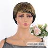 Damen-Perücke, 20,3 cm, blond, schwarz, Ombre-Pony, kurze Perücke, Hochtemperatur-Synthetik-Perücke, lässiges Styling