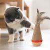 Holz-Katzenspielzeug mit Federn Sisal-Kratzbaum für Wohnungskatzen Massivholzbasis Wipp-Spielzeug Interaktives Katzenspielzeug Lindert Langeweile und schärft die Krallen