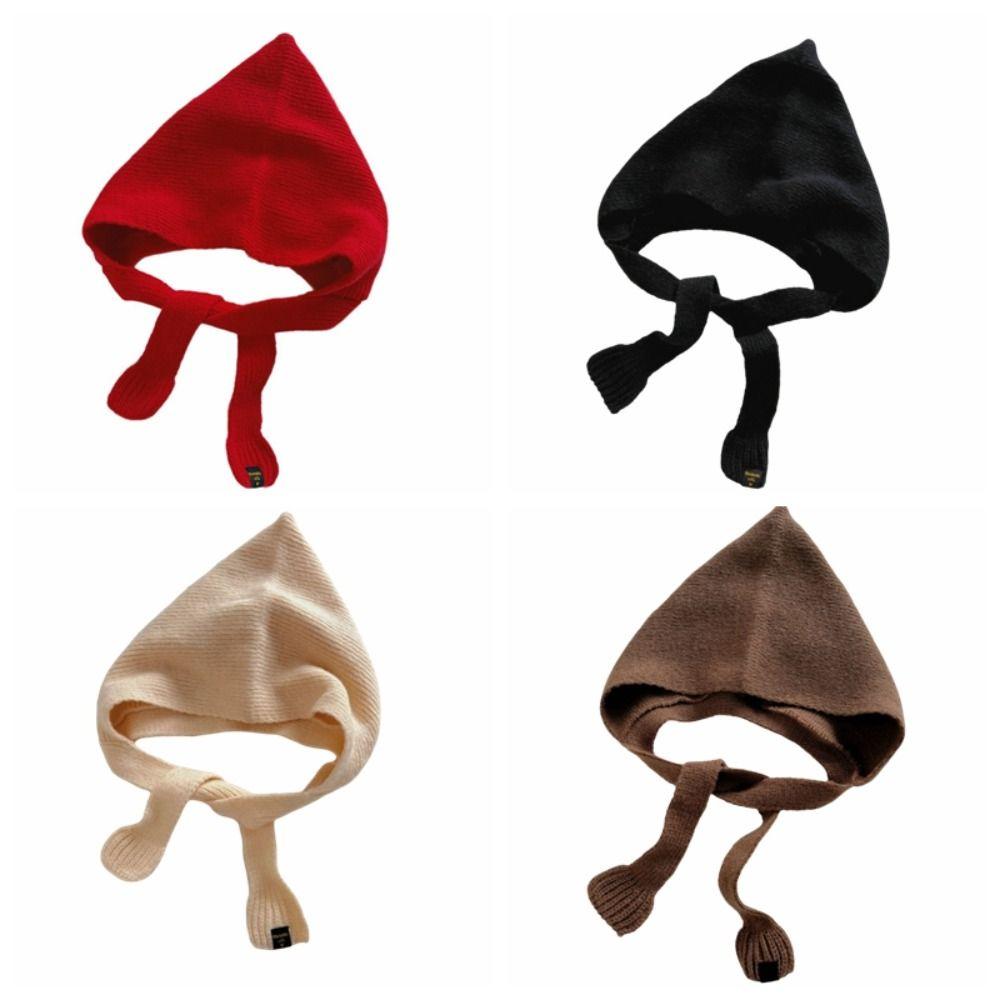 Soft Balaclava Cap Korean Style Knitted Beanies Hats Vintage Scarf Hat  Outdoor