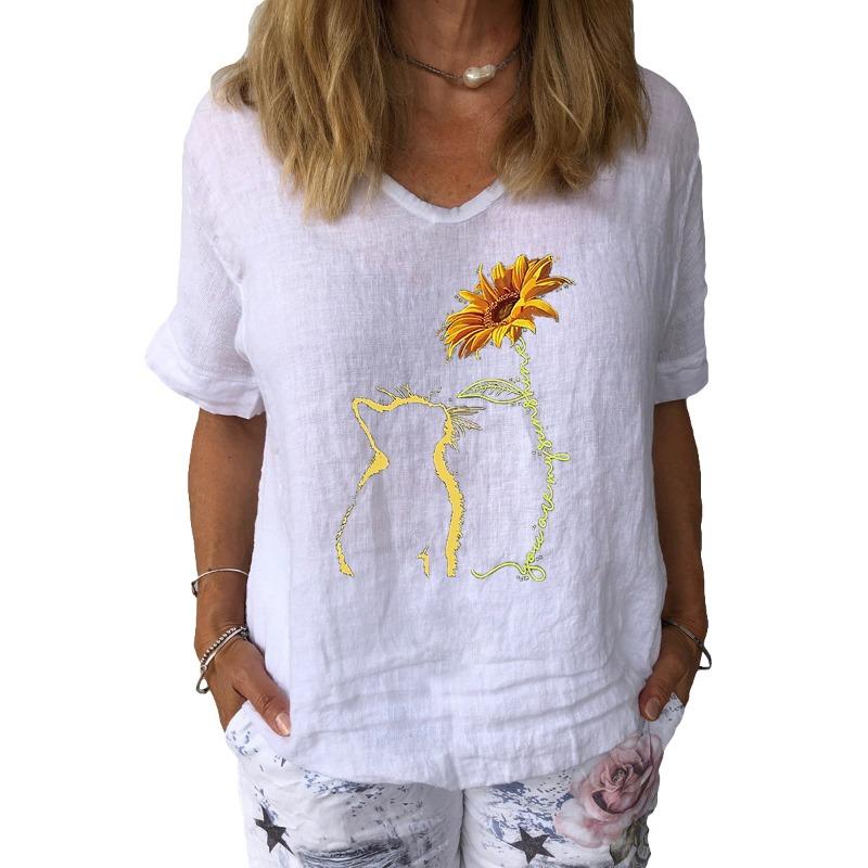BITCED Women s Fashion Casual Short Sleeve V-Neck Blouses & Shirts S