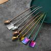304 Stainless Steel Straw Spoon, Creative Watermelon Scraper Spoon, Spiced Straw Spoon For Beverages And Coffee Stirring Spoon