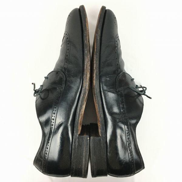 Pre-70s Vintage BOSTONIAN Wingtip Business Shoes Black Size 10D 27.5-28.0 Men's(USED)
