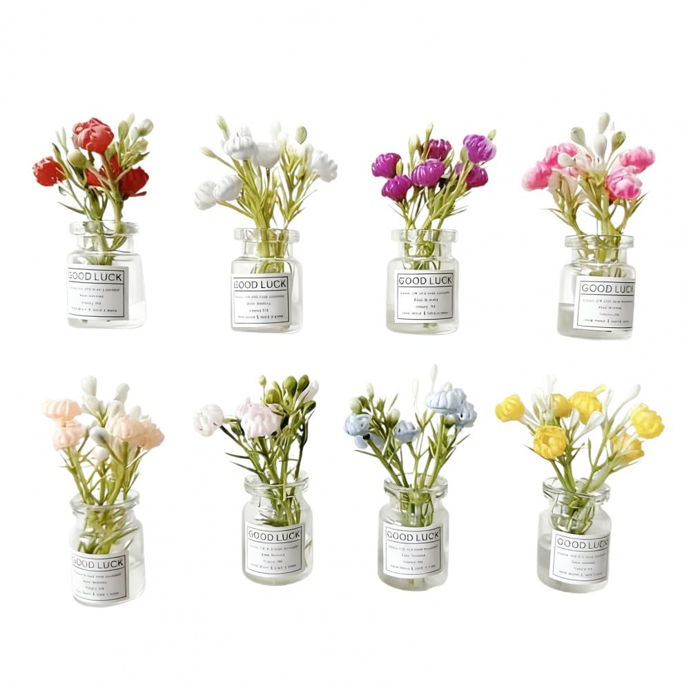 8 sztuk Mini małych wazonów magnesów Urocze magnesy na lodówkę 3D Wazon Zabawne akcesoria do lodówki Dekoracja kuchenna Magnesy na lodówkę