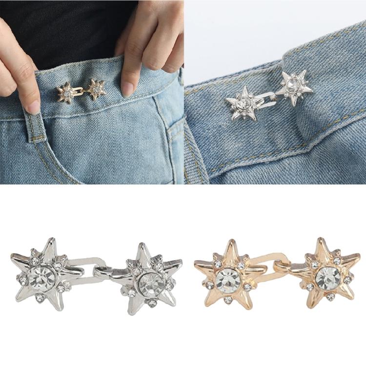 4 Pairs Star Jeans Button Pins No Sewing Required Trousers Waist Tightener Waist Buckles Trouser Button Pins