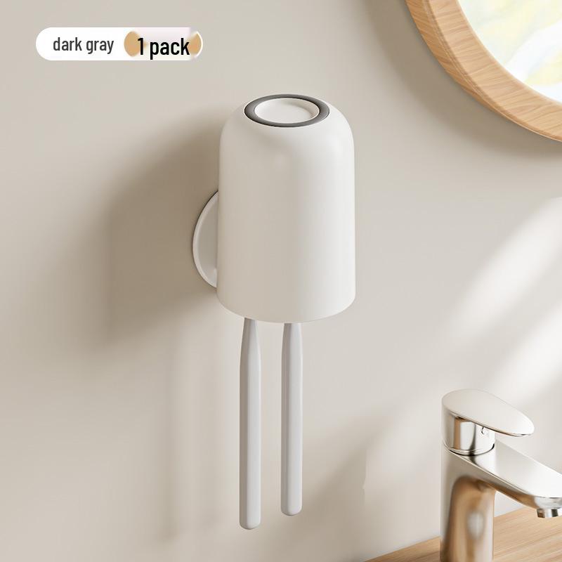Punch-Free Wall-Mounted Toothbrush Holder & Cup Set