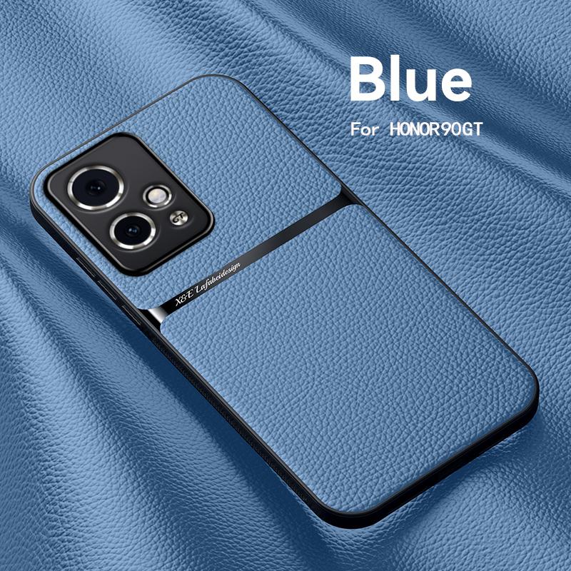 

For Honor 90 90 Pro 90 GT leather texture built-in magnetic TPU soft edge anti-drop anti-fingerprint phone case For Honor 90 GT