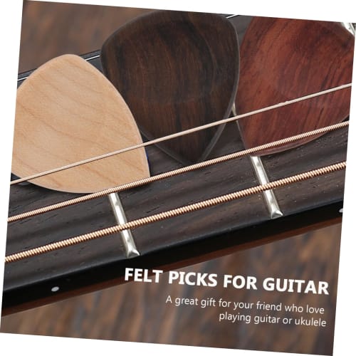 Ibasenice 4-Piece Wooden Guitar Picks with a Concave Design for Easy Grip, Suitable for Electric and Acoustic Guitars, Made from Rich Bass Wood