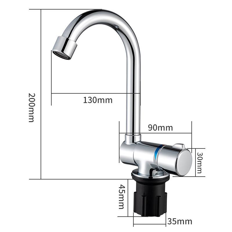 Rv Accessories Rv Interior Faucet Single-Handle Cold  Water Rotatable Folding Valve Single Hole Polished Kitchen Use