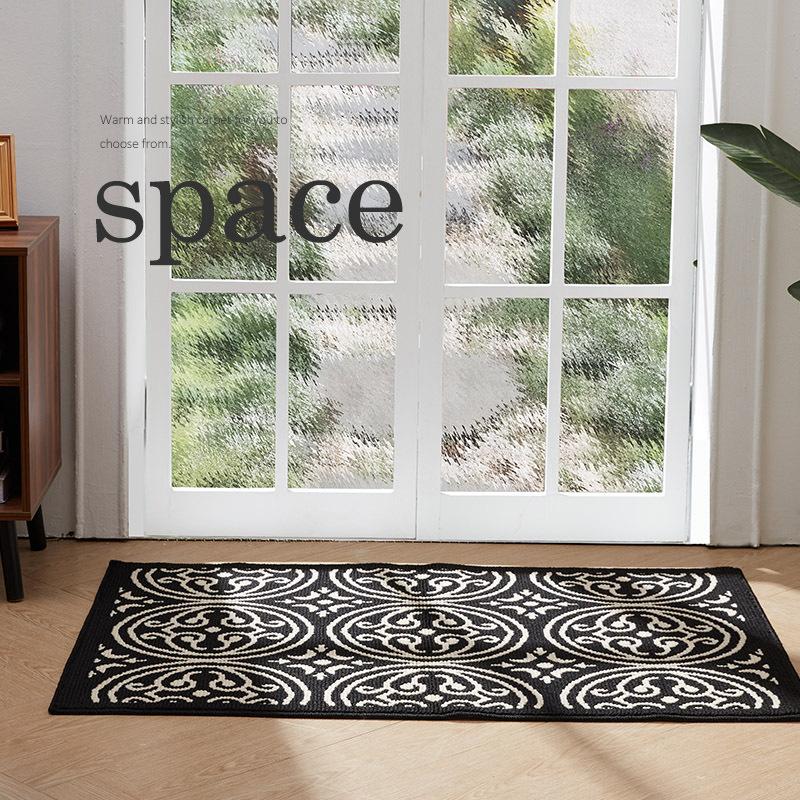 Dirt Resistant Entry Mat Retro Double Woven Entry Mat Dust Removal Advanced Mat Light Luxury Luxury Entrance Door Carpet