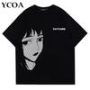 Streetwear Unisex TShirt Oversized Harajuku Anime Girl Print Aesthetic Y2k Tops Tees Summer Short Sleeve Cotton Hip Hop Clothing