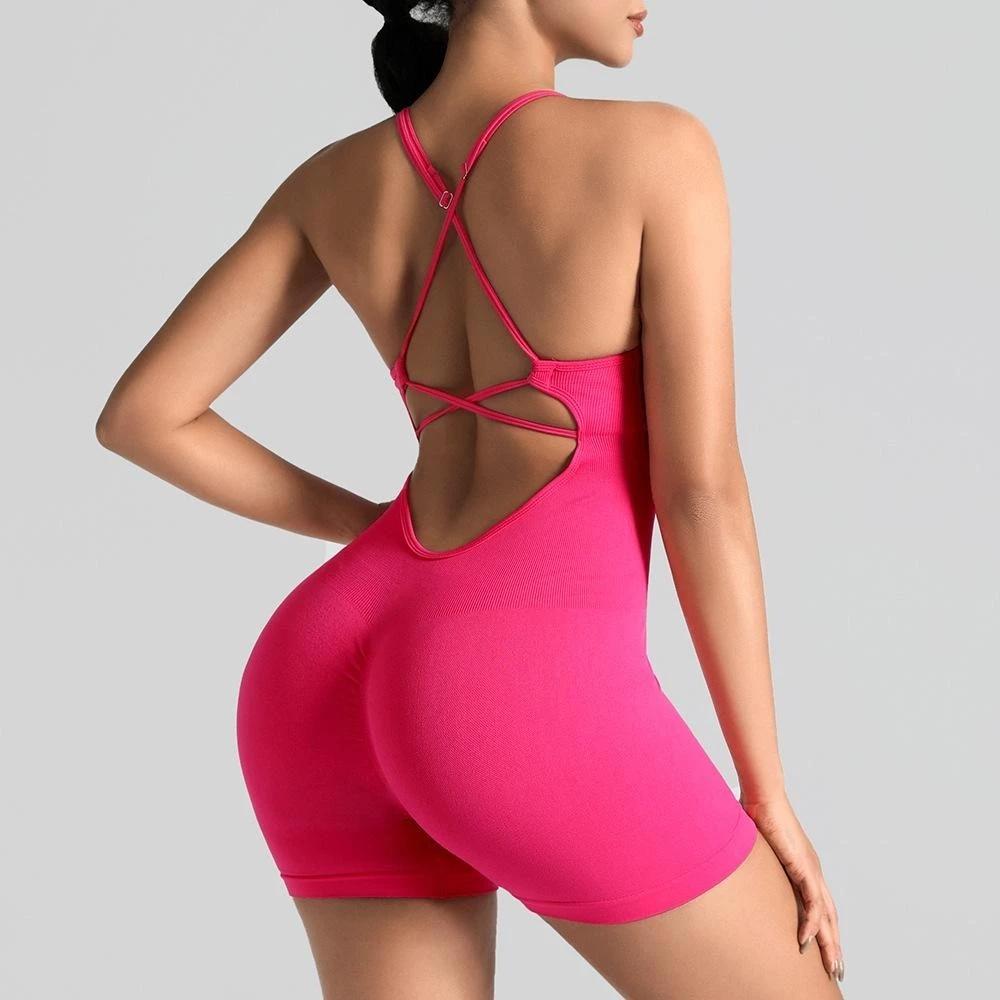 Women Yoga Jumpsuit Bodysuit Muay Thai Boxing Pilates Exercise Training Fitness Workout Sportwear Set Gym Quick Dry