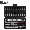Socket Ratchet Wrench Set with Bit, Metric and Extension Bar for Auto Repairing, 46 PCs, 1/4 in Amagi