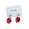 Elegant Oval Red Brick Stud Earrings: Retro Ethnic Style Hoops, Perfect Gift for Mom.