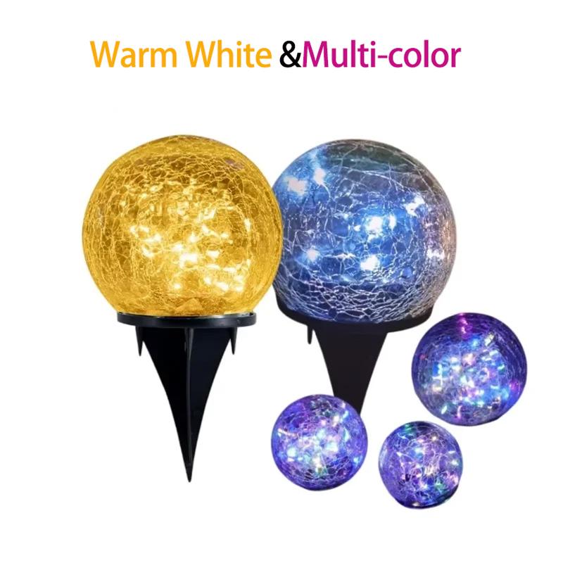 Solar Crackle Glass Jar LED String Lights IP65 Waterproof Warm White Color Fairy Lights Hanging Outdoor Garden Patio Lawn Decor