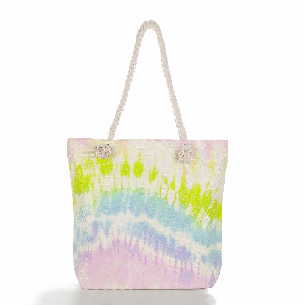 Colorful Print Thick Rope Single-shoulder Beach Bag 7208