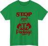 Stop Staring At My Package Christmas Tshirt Funny Santa Holiday Humour Gift Top