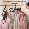 Black Plastic Clothes Hangers - Space-Saving Multi-Hook Design for Neat Wardrobe Organization,  Hangers for Clothes