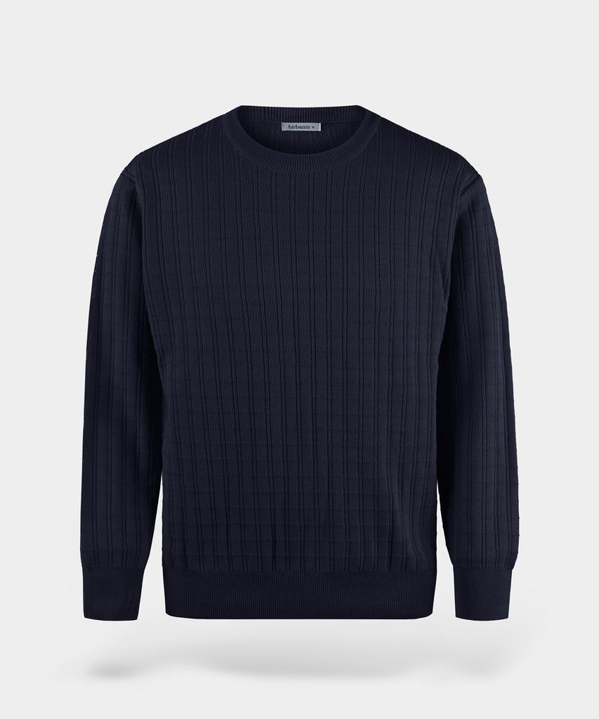 BIRBANTE Washable Cotton Square Round Knit - Dark Navy