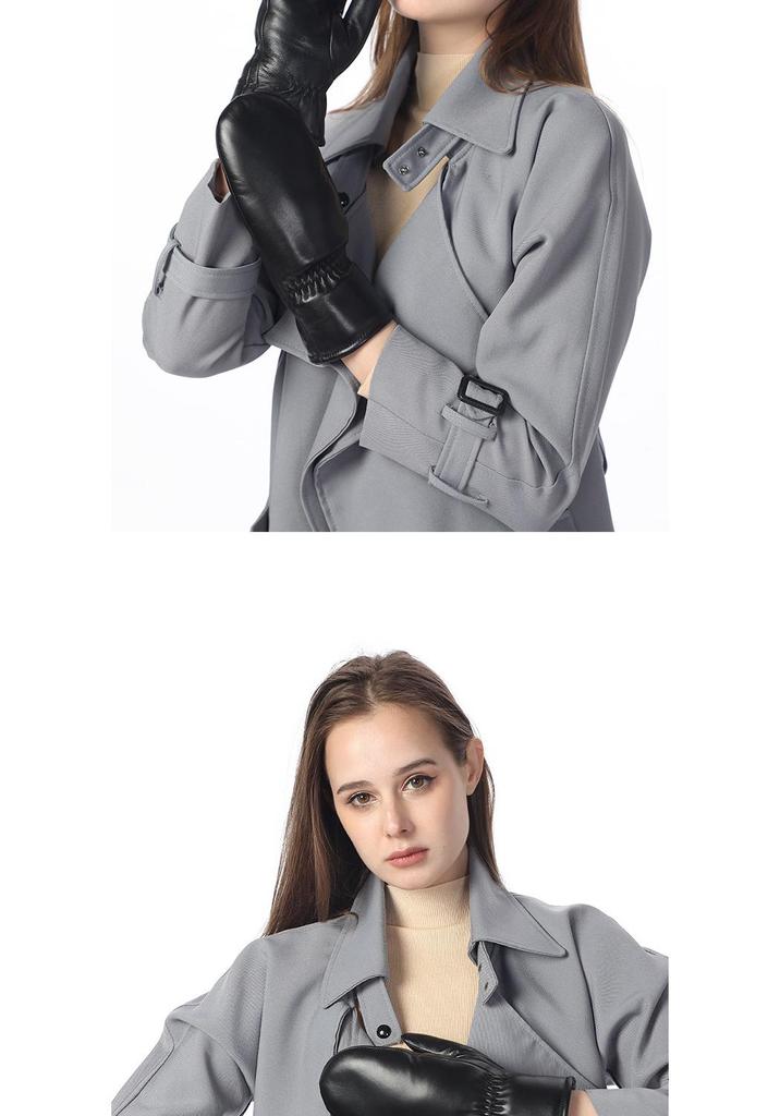 Europäische & Amerikanische Damen Lammfell Shearling Fäustlinge: Warme, winddichte Winter-Fleecehandschuhe