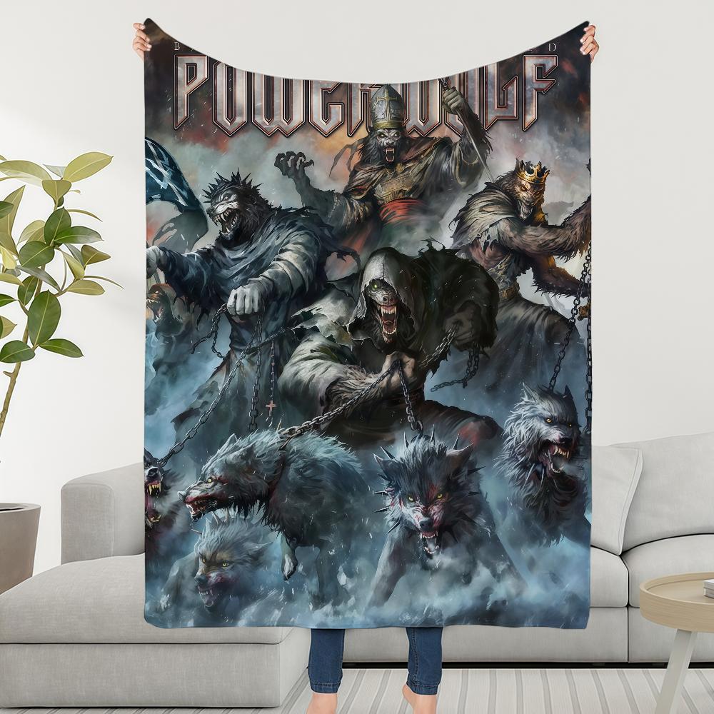 

Blanket Throw Band Super Cosy Plush Living Room Sofa P-PowerwolfS Couch Childish Albums Birthday Gifts 75x90cm