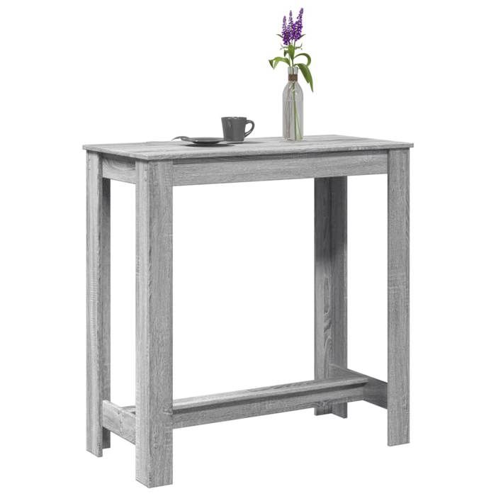 VidaXL Table de bar sonoma gris 102x50x103,5 cm bois d'ingénierie, table de pub, table haute, table de tabouret de bar, 854414