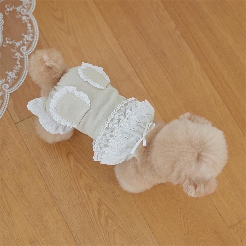 Pet Lace Jumpsuit Cute Pet Teddy Overalls Spring Cat Pants Puppy Clothes Dog Pajamas Dog Clothes for Small Dogs