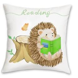 Home Decor Animals Reading: Cute Pet Bookish Pillow Covers Pattern Cushion Cover Suitable For Sofa Bedroom Car Pillow Cover