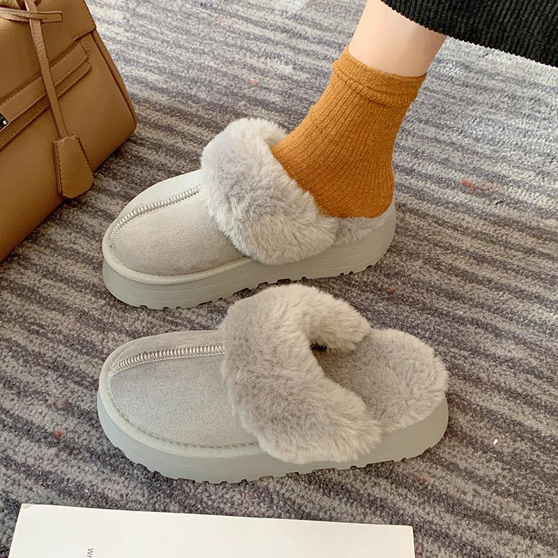Internet celebrity Mao Mao tow cotton slippers women's autumn and winter new home indoor thick bottom outside wear non-slip snow boots tow