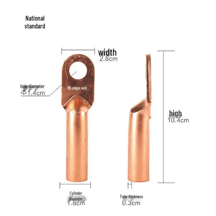 Purple Copper DT Wire Lug 10-800 with Thickened National Standard Terminal Block and Oil Stopper