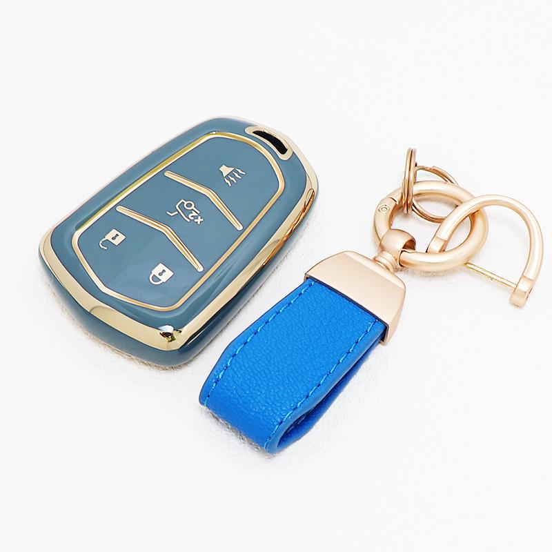 4 Buttons Tpu Keyless Car Key Cover Case Auto Keychain For Cadillac Escalade Esv Xt5 Xt4 Xt6 Ct5 Ct6 Ct4 Xts Accessories