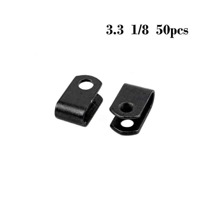 25/50pcs Plastic Cable Clips R-Type Black Hose Fasteners Durables Nylon Clamp Mount Fix Hardware Fitting Wire Management