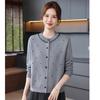 Mom's autumn and winter loose temperament long-sleeved crew neck knitted sweater casual inner top medium and old women's sweater