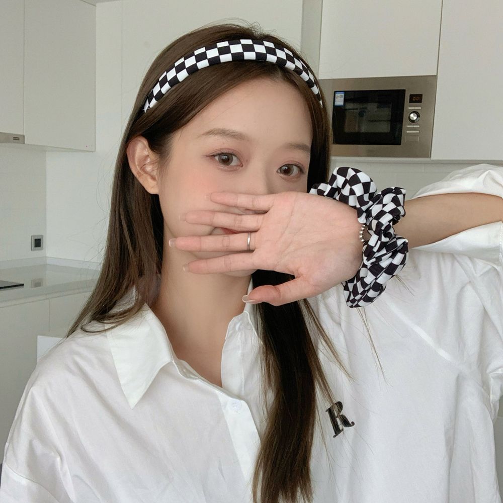 

Hair Rope Rings Plaid Ponytail Holder Checked Hairbands Women Hair Hoop Korean Style Scrunchies