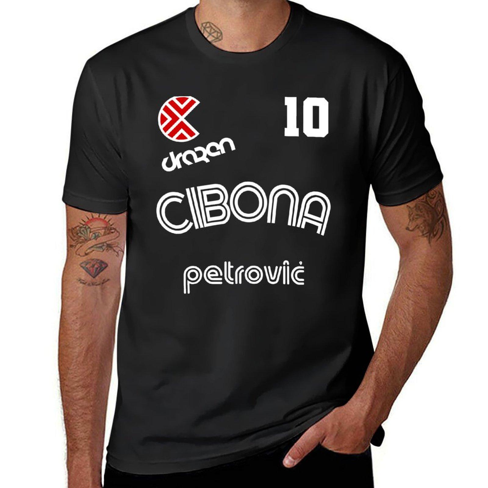 

Drazen Petrovic Retro Croatia Basketball Jersey T-Shirt cute clothes plain heavyweights quick drying mens champion t shirts S