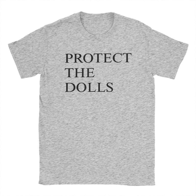 Protect The Dolls Print Women T-Shirt Round Neck S