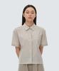 SNOWPEAK APPAREL Root Women'S Semi-Crop Pocket Short Sleeve Shirt Light Beige (S24Mwrsh61)
